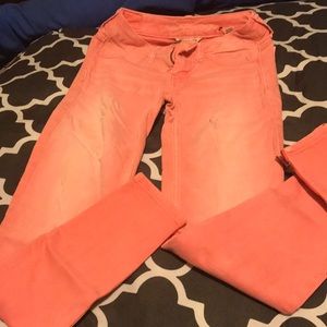 Pink washboard AEO jeans